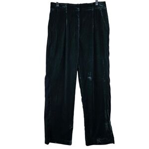 Old Navy Velvet Womens Wide Leg Pants Size Medium Green Bohemian Holiday Fairy